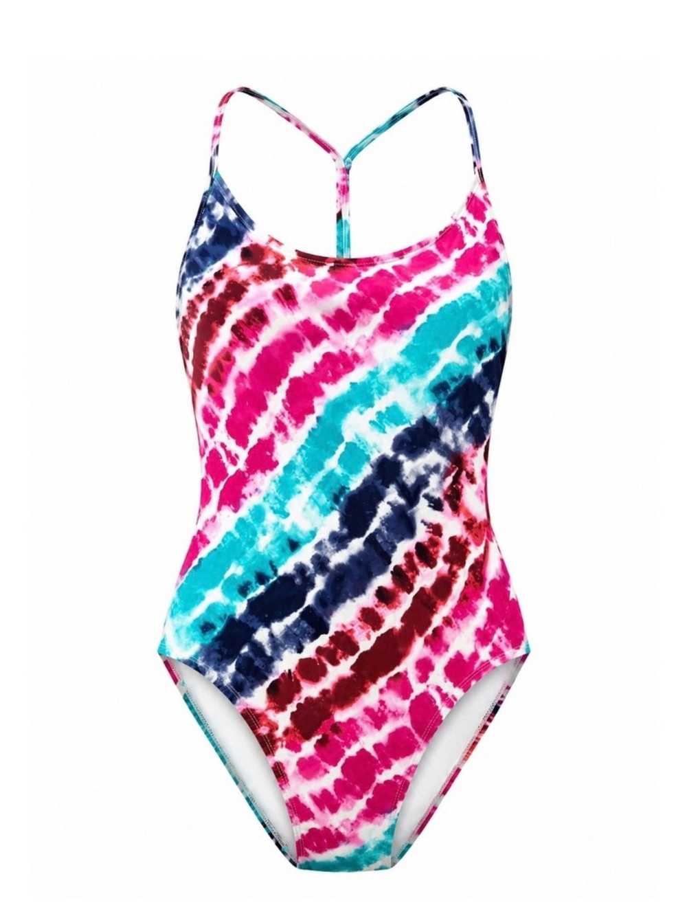 Eco Beach XL Tie Dye Tankini Swimsuit Set Pink Blue White Modest Swimwear